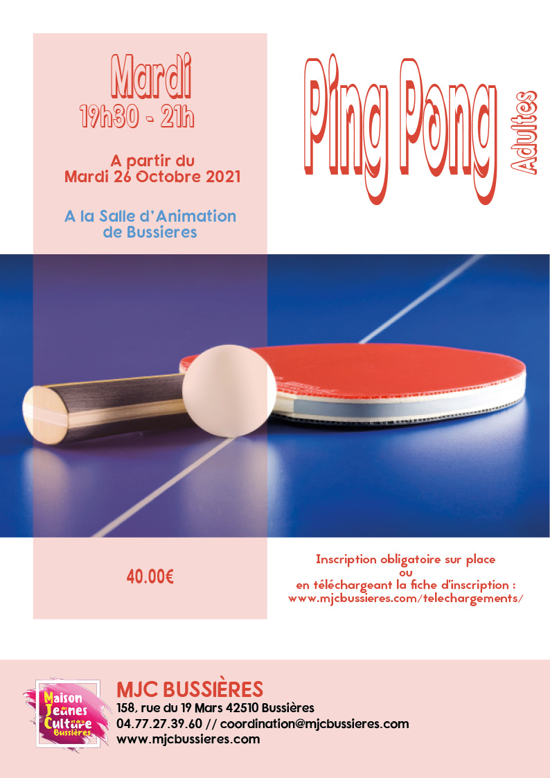 MJC Bussières - Ping Pong Adultes 2021-2022