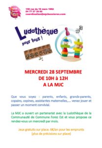 MJC Bussières - Affiche Ludothèque