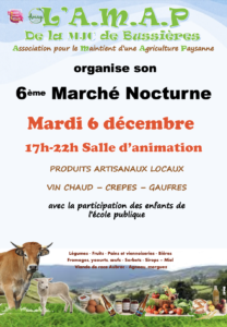 Affiche Marché Nocturne Amap 2022 - MJC Bussieres