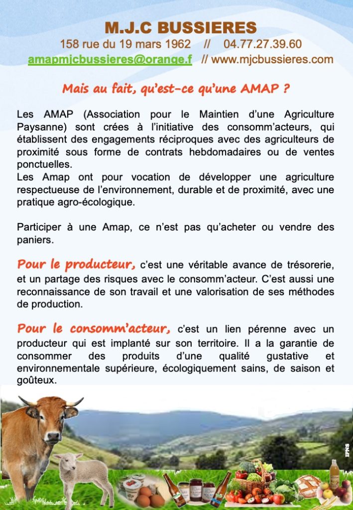 MJC Bussieres - Flyer AMAP Verso 2023